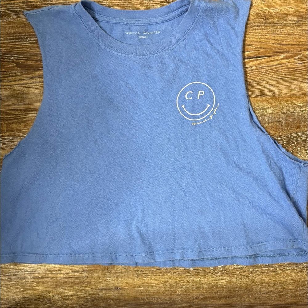 Spiritual Gangster Club Pilates Blue Tank Top